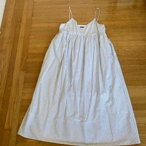 Jenni Kayne Cove Maxi Dress White with Navy Stripe Sz L